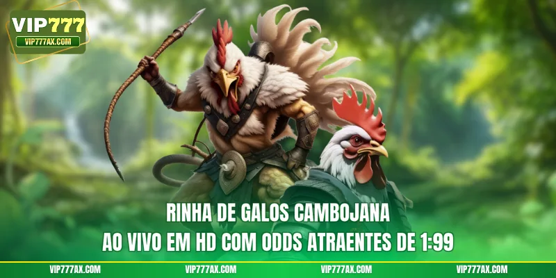 Rinha de galos cambojana ao vivo em HD com odds atraentes de 1:99